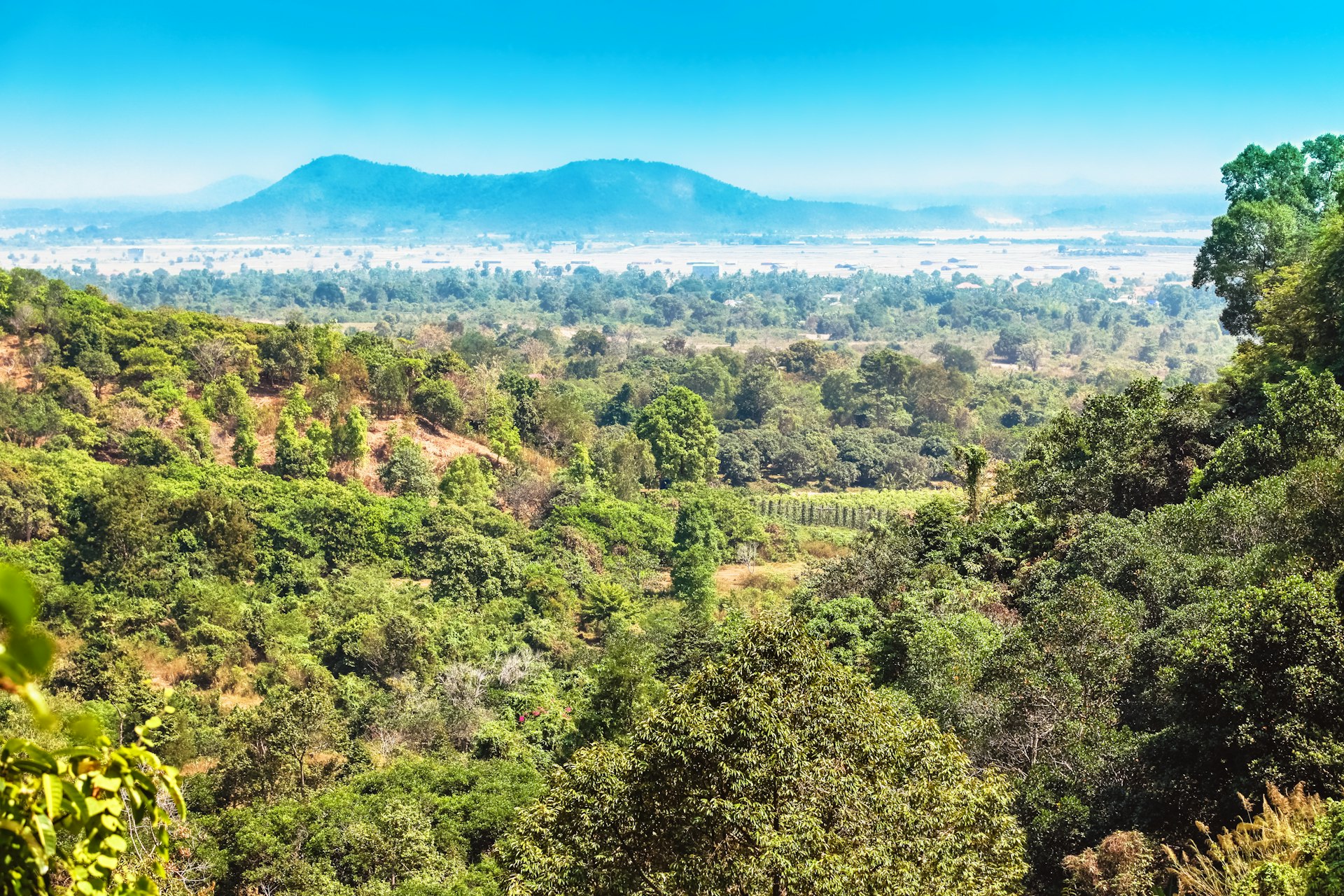 Looking out from a viewpoint at Kep National Park, Cambodia