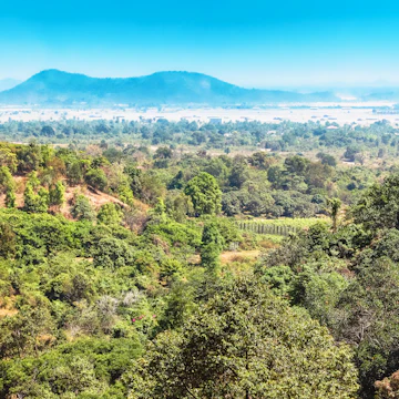 Looking out from a viewpoint at Kep National Park, Cambodia.