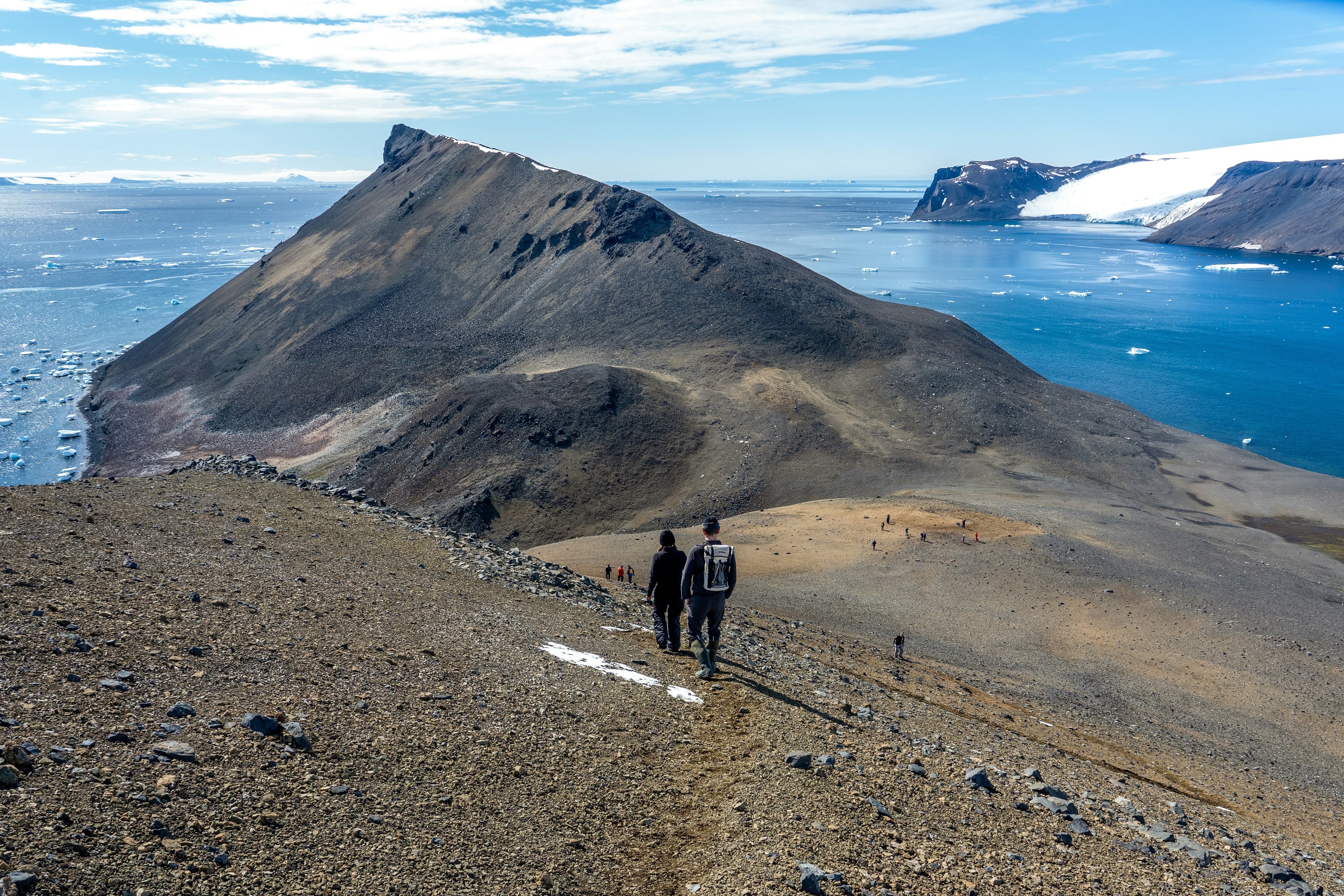 Hiking Devil Island in Antartica.