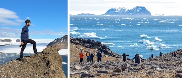 Sebastian Modak and fellow travelers on King George's Island.