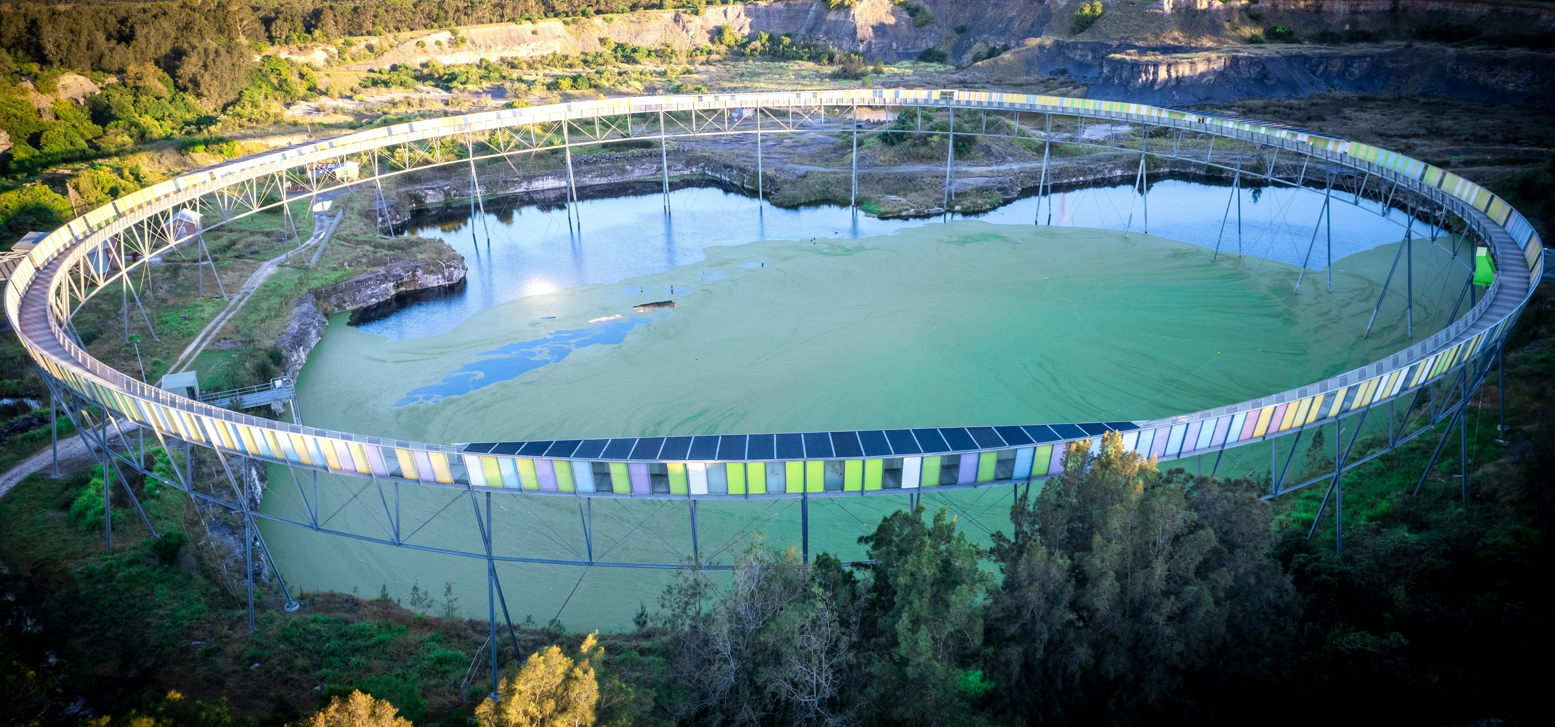 Brickpit Ring Walk in Sydney, Australia

aerial view of water, green moss, bridge, geometric structure over water; Shutterstock ID 2094382966; your: Bridget Brown; gl: 65050; netsuite: Online Editorial; full: POI Image Update