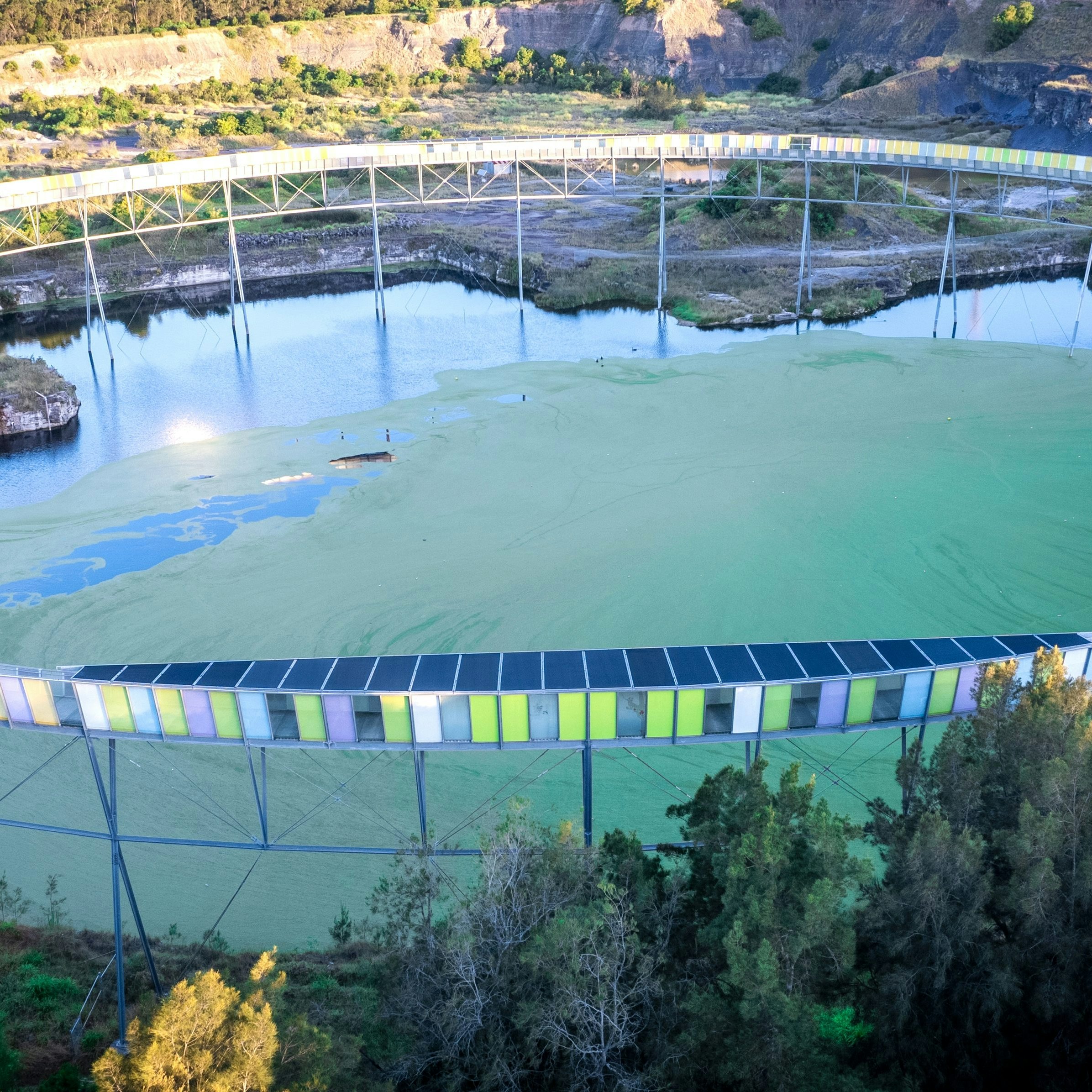 Brickpit Ring Walk in Sydney, Australia
aerial view of water, green moss, bridge, geometric structure over water; Shutterstock ID 2094382966; your: Bridget Brown; gl: 65050; netsuite: Online Editorial; full: POI Image Update