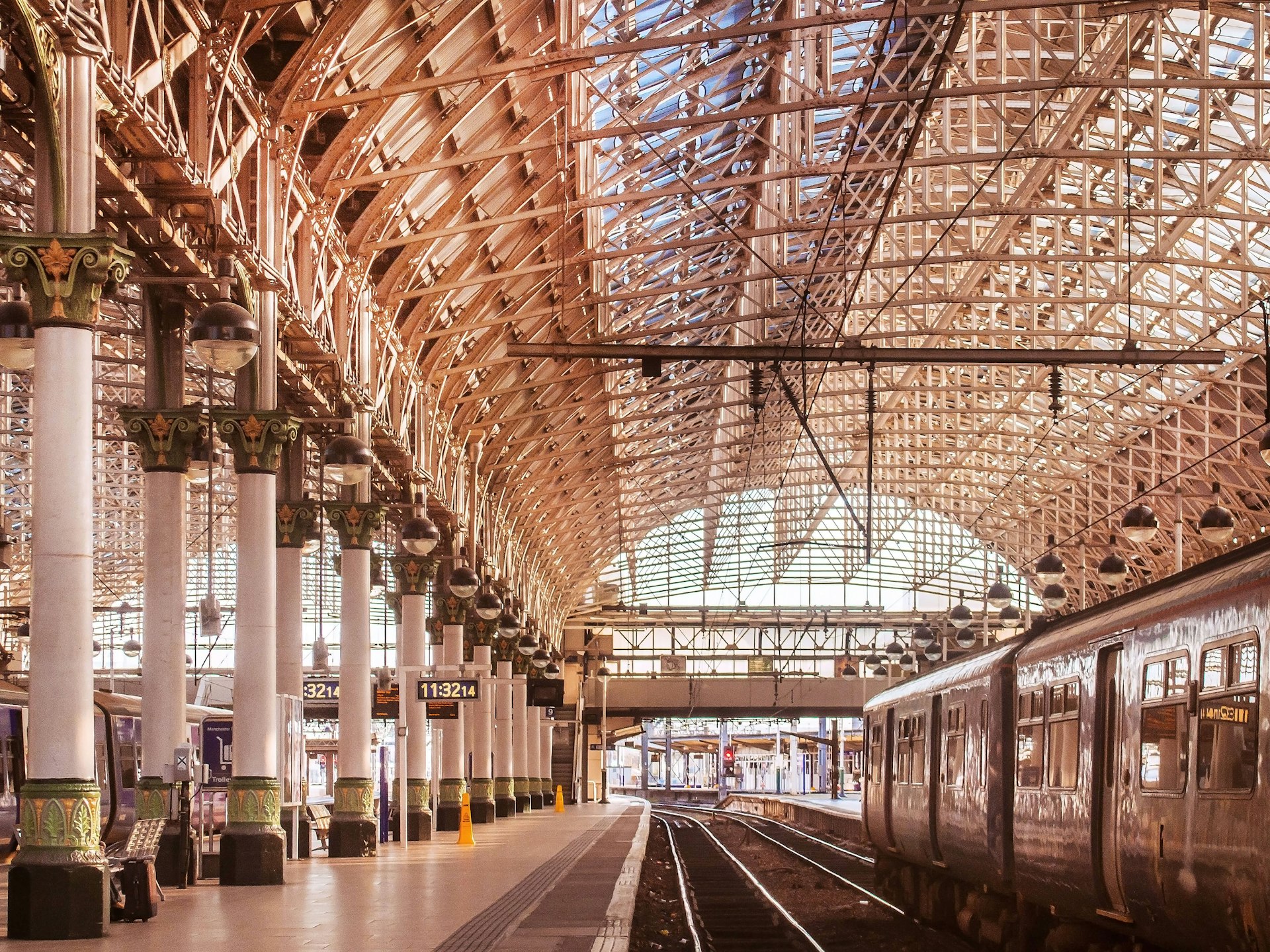 A view of the soaring Piccadilly train station in Manchester, England