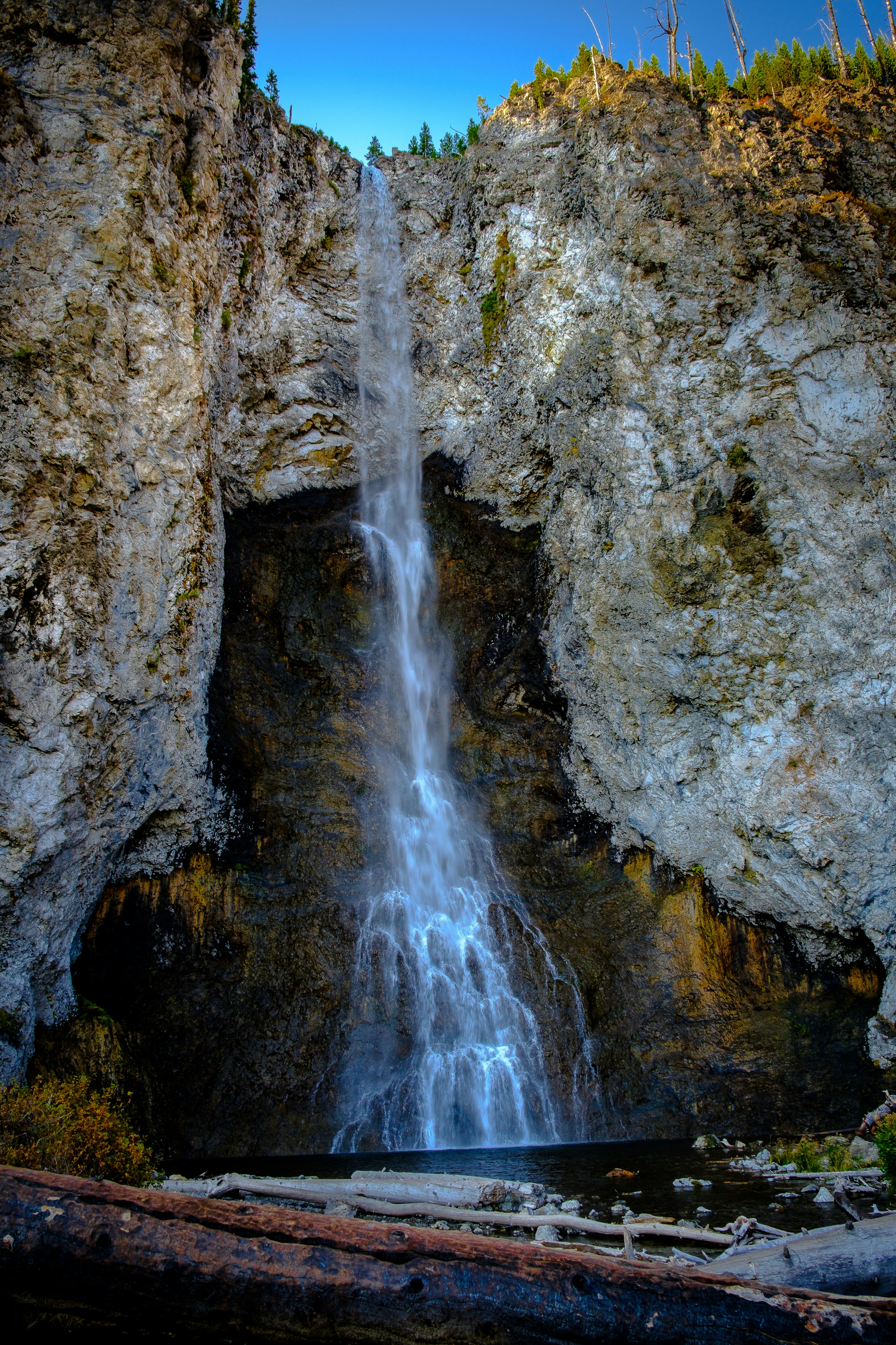 Fairy Falls into the Firehole River, Yellowstone National Park