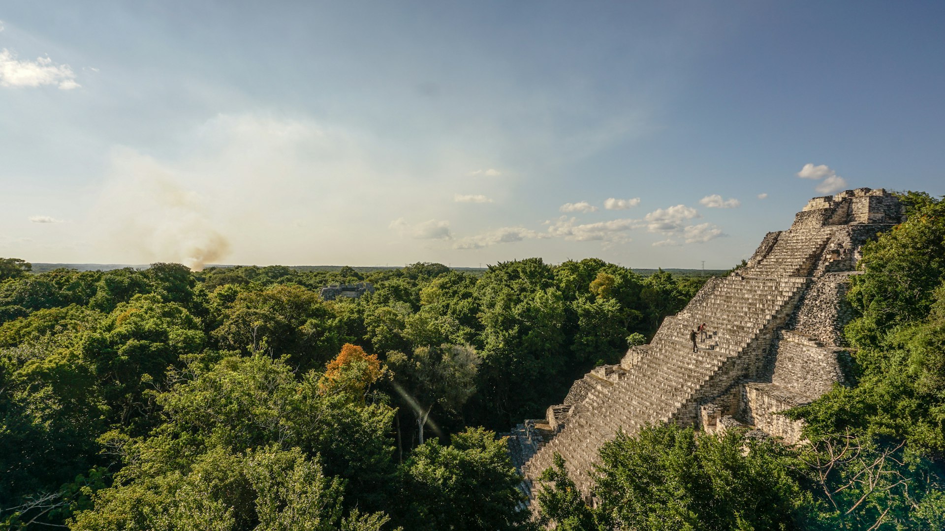 Maya Becan Temple in the jungle of the Yucatán Peninsula, Mexico