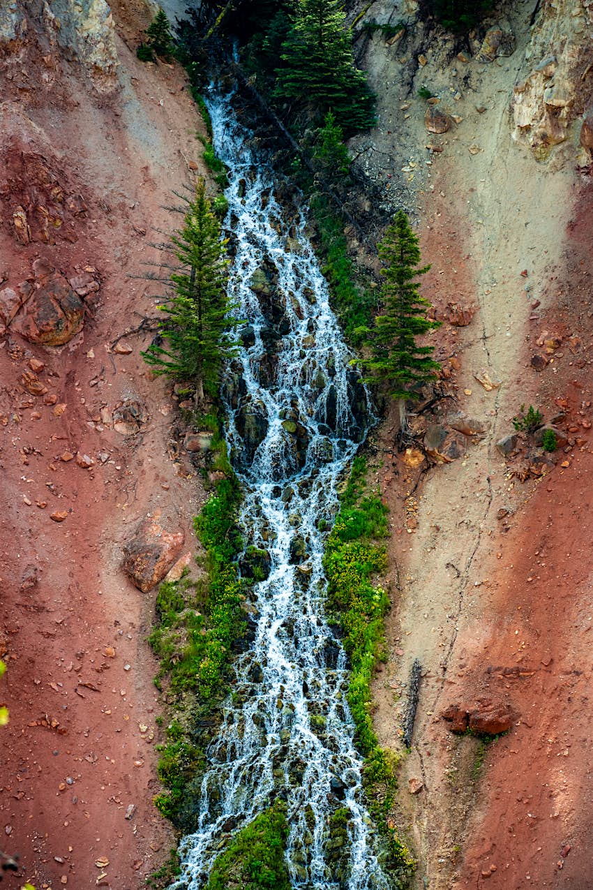 Silver Cord Waterfall in Yellowstone National Park