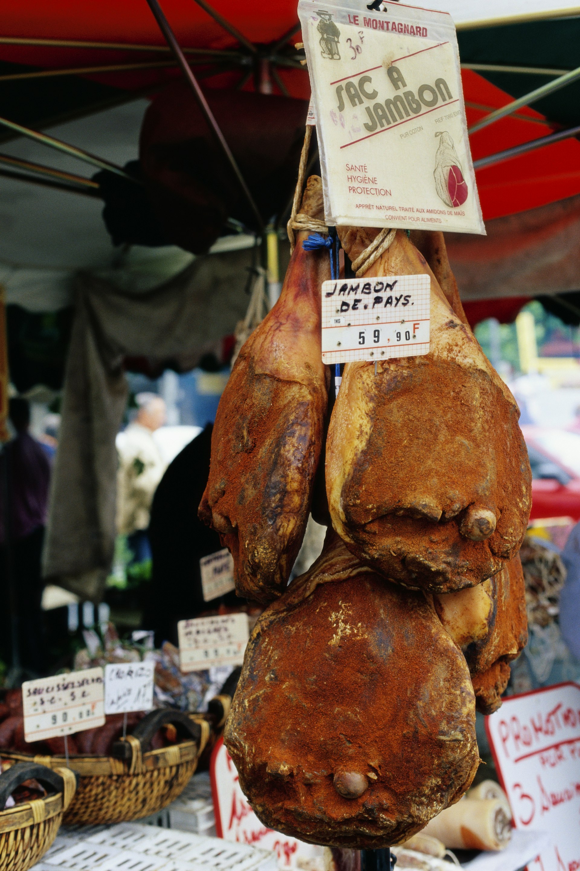 Bayonne ham for sale at Foire au Jambon