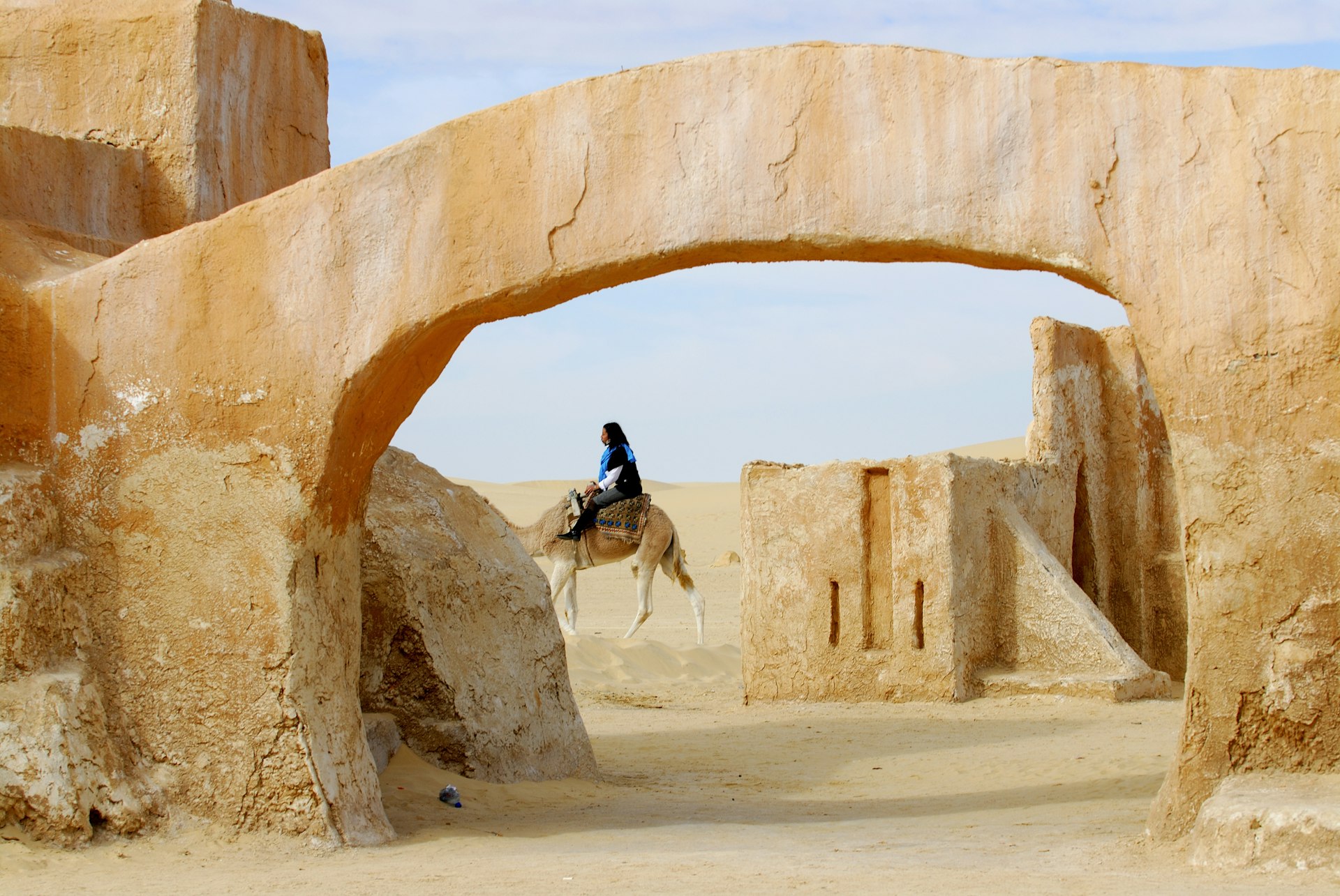 A camel ride near the set of Star Wars movies in Ong Jemel, Tunisia