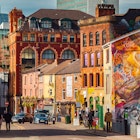 Manchester, England...A view of the Northern Quarter that it is a trendy neighbourhood in Manchester. It is known due tolo the cool stres and restaurants as well as graffitis decorating some buildings.
