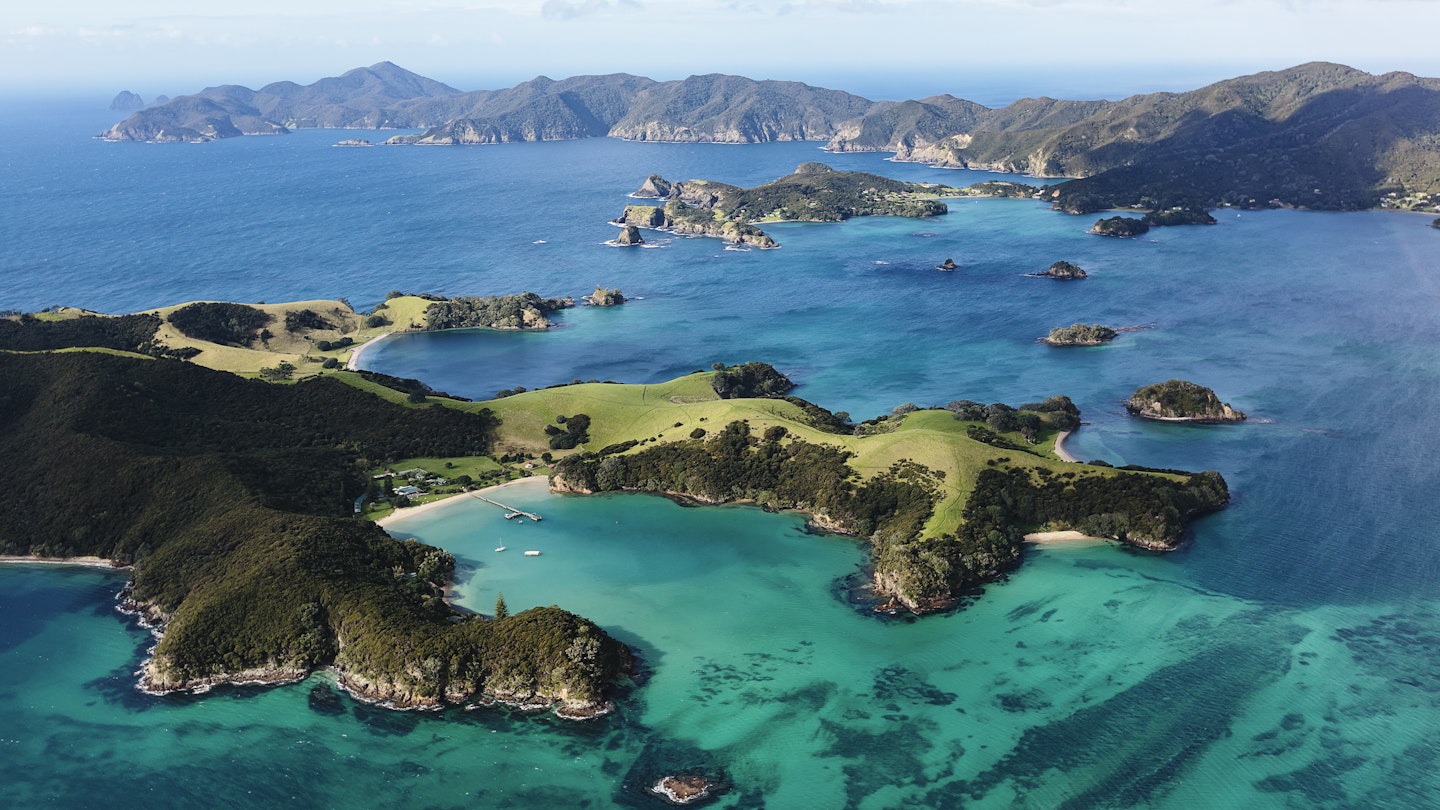 Aerial of the Bay of Islands.