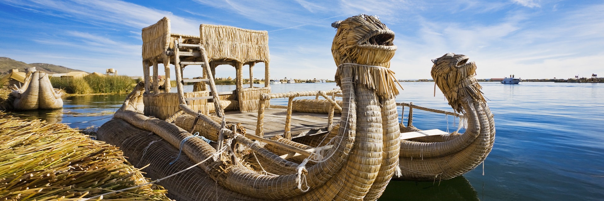Reed boat on Lake Titicaca.