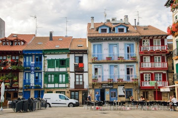 27 August, 2017: colourful houses at Hondarribia.