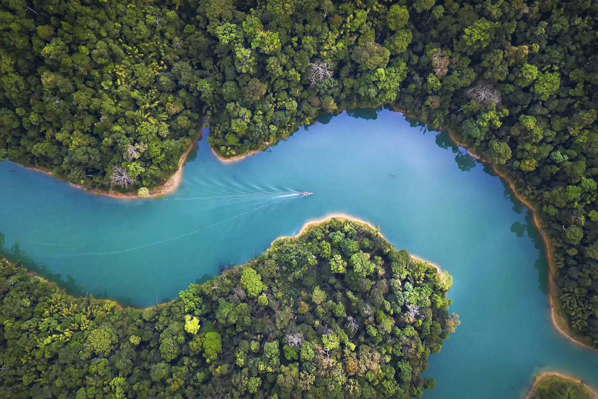 A drone's eye-view of Surat Thani, Thailand