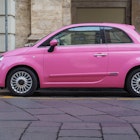 Turin, Italy - December 16, 2015: The new Fiat 500 car model is a remake of the famous Italian Fiat 500 model from the sixties