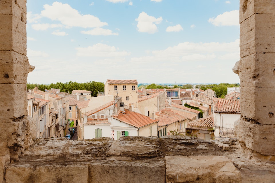 Arles old town cityscape.