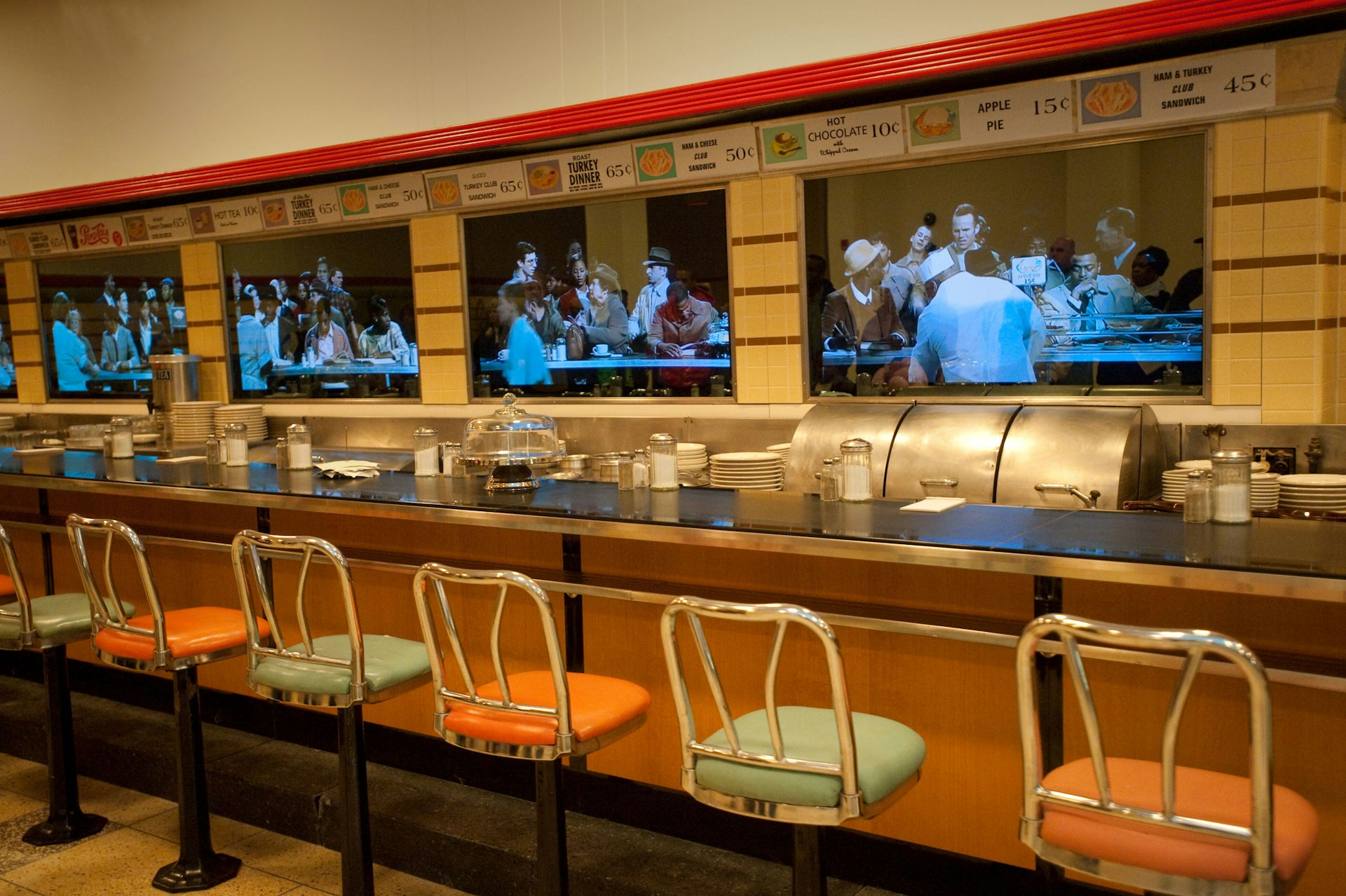 The lunch counter at Greensboro's Woolworths, site of the 1960 sit-in that launched a movement, now the International Civil Rights Center and Museum