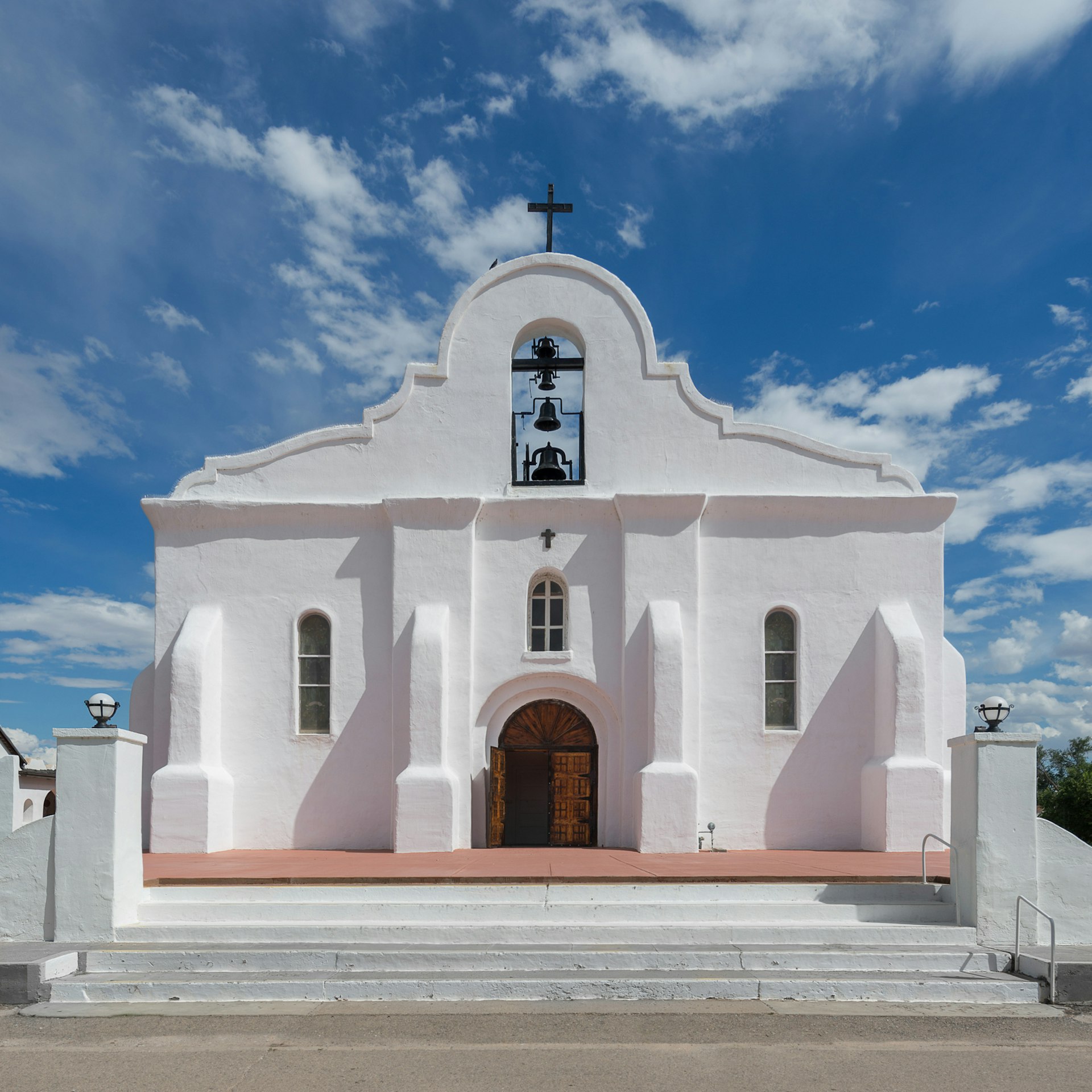 Exterior of the San Elizario Chapel in El Paso Texas USA
