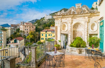 Panoramic view from the Minerva's Garden in Salerno, Campania, Italy.