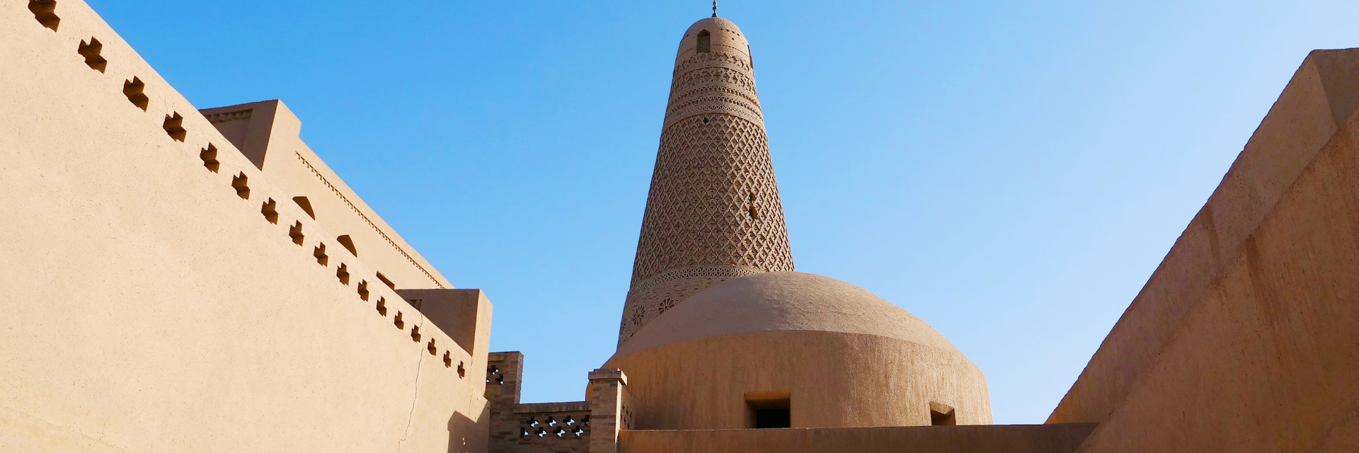 Emin minaret or Sugong tower in Turpan. the largest ancient Islamic tower in Turpan Xinjiang, China.