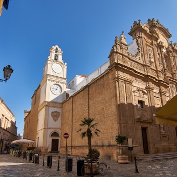 Sant'Agata Cathedral During A Bright Sunny Day in Gallipoli, Salento, Apulia, Italy
