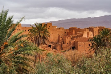 Landscape of the thousand kasbahs valley, Morocco in Africa