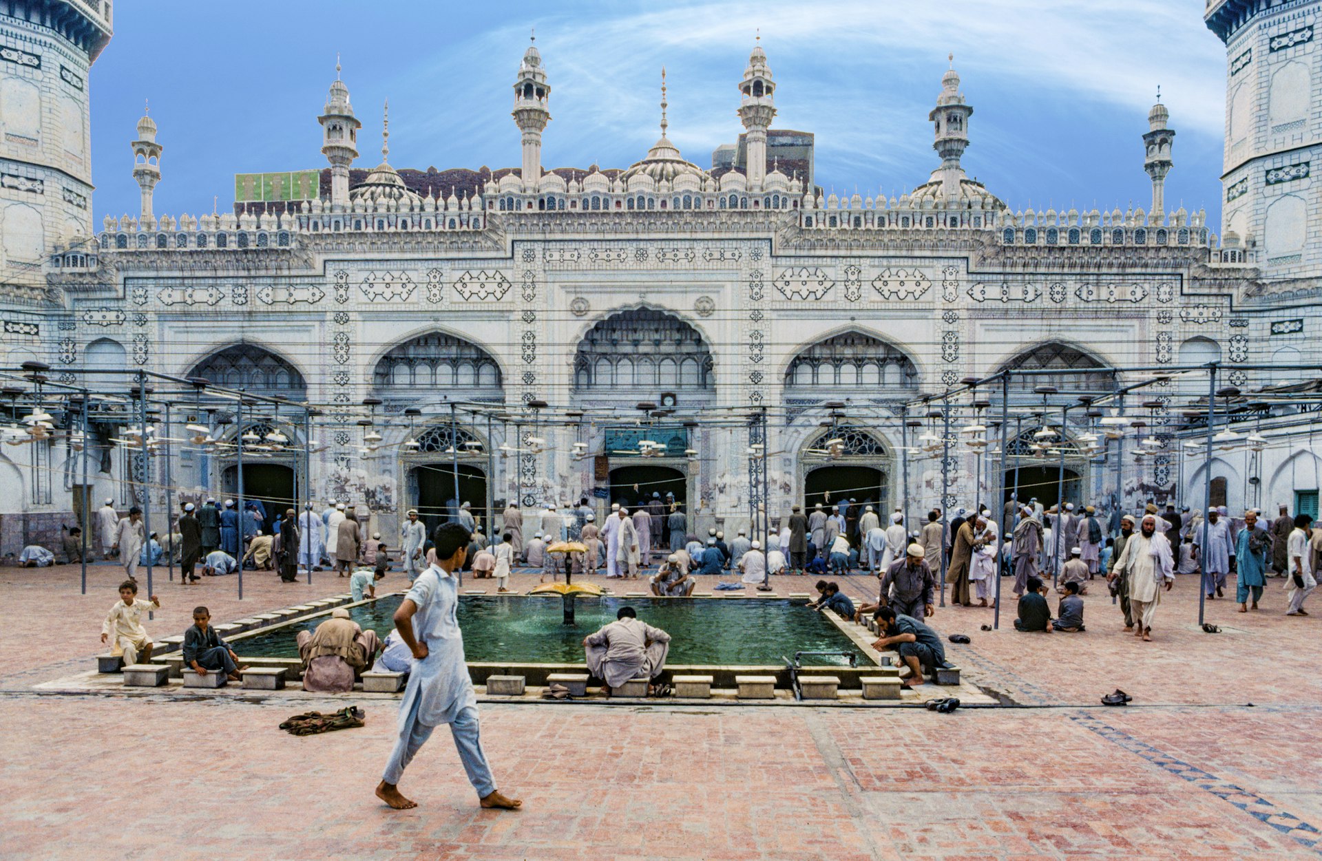 Worshippers at Mohabbat Khan Mosque, Peshawar