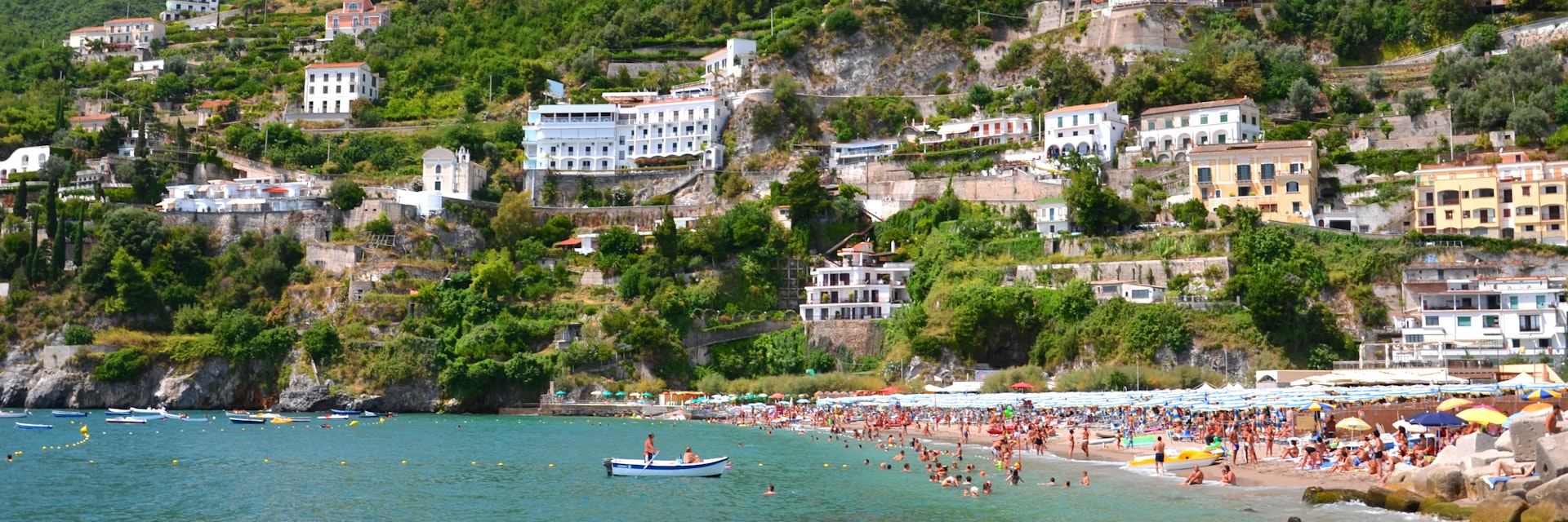 Picturesque landscape of vietri sul mare beach, Italy