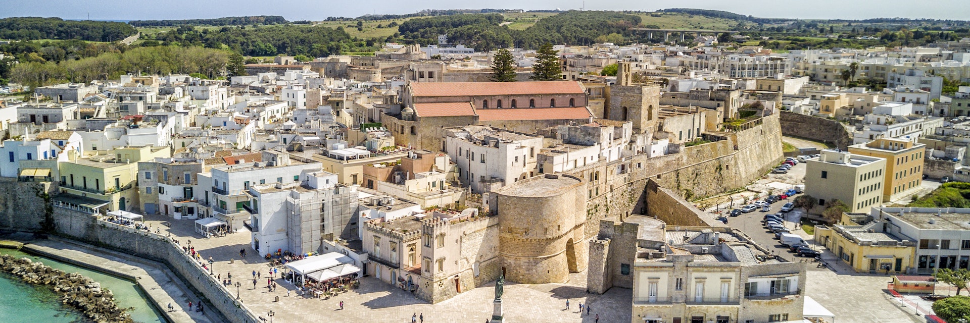 Otranto with historic Aragonese castle in the city center, Apulia, Italy