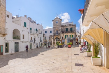 Cisternino, Italy - 28 September 2017 - The historic center of the small and pretty white town of the province of Brindisi, Apulia region, southern Italy.