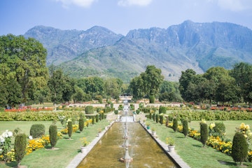 Nishat Bagh, a terraced Mughal garden built on Dal Lake in Srinagar.