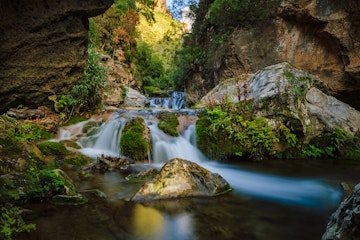 Long exposure of Cascades d'Akchour in the Rif Mountains.