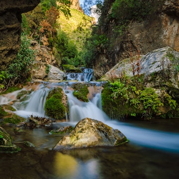 Long exposure of Cascades d'Akchour in the Rif Mountains.