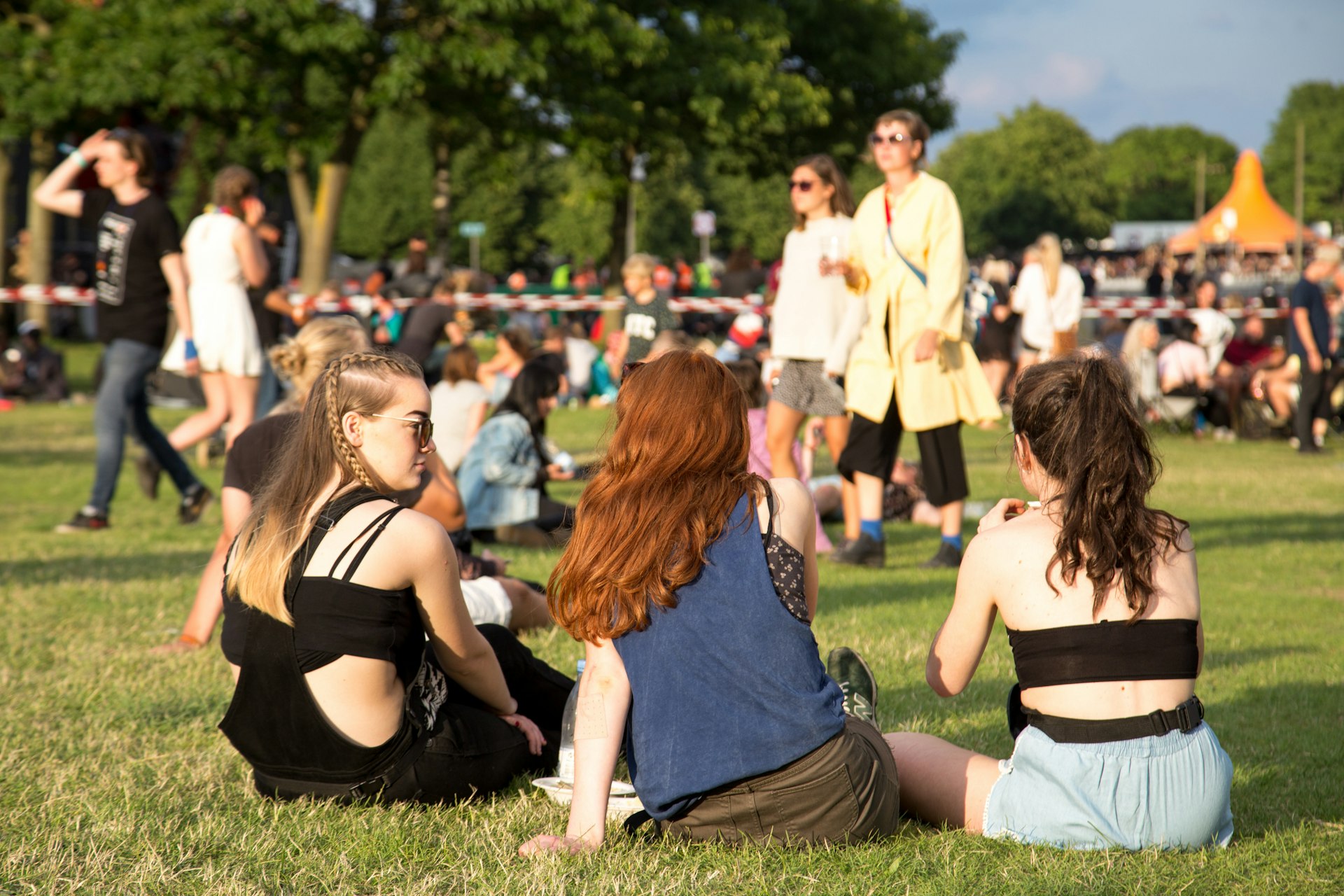 People enjoying outdoor music festival in Memphis during high season