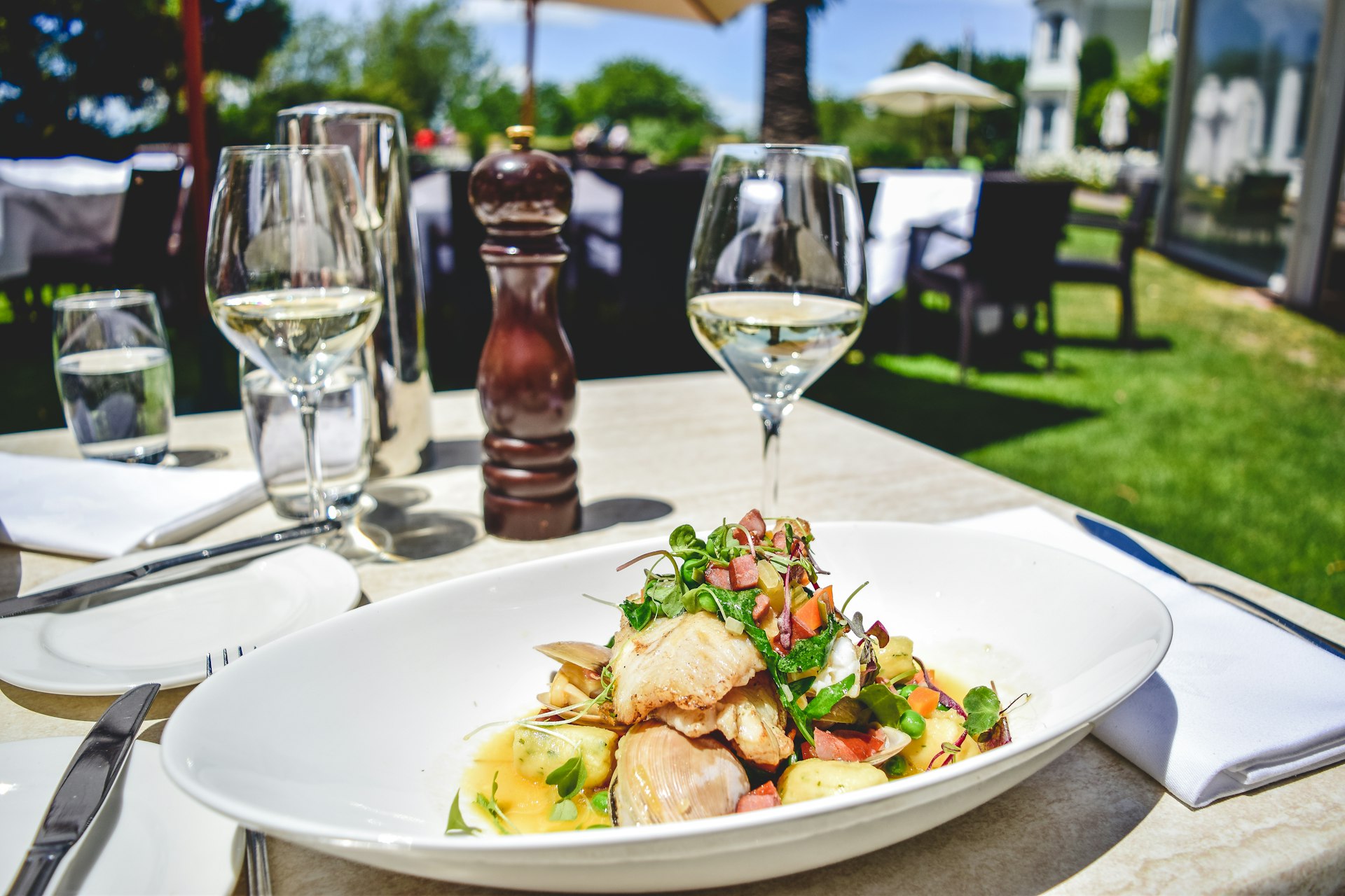 Lunch served at the Mission Winery in New Zealand's Napier region