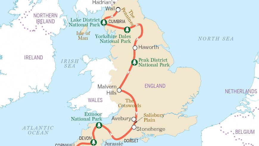 Wild Side England Itinerary map