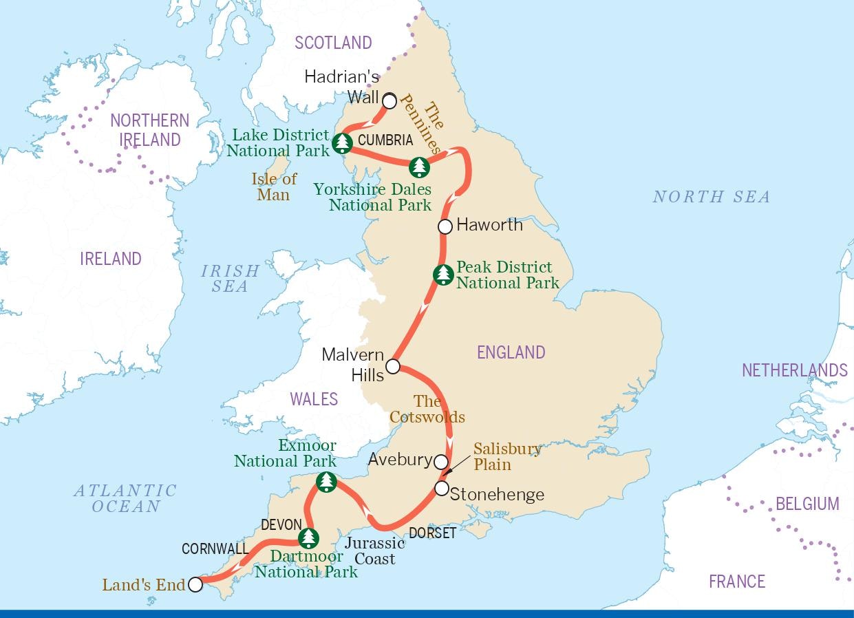 Wild Side England Itinerary map