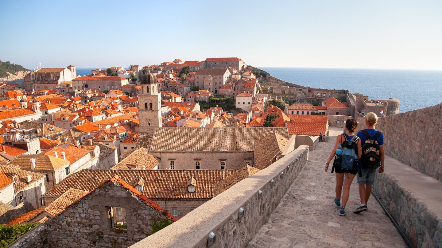 DUBROVNIK, CROATIA - 26 AUGUST 2015 - Top view of Old Town seen in the wall tour; Shutterstock ID 333967037; your: Claire naylor; gl: 65050; netsuite: Online ed; full: Dubrovnik itineraries