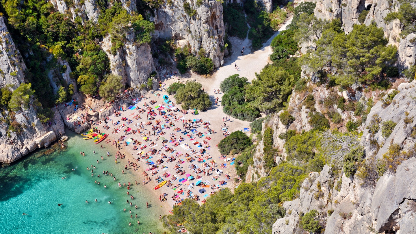 Calanques of Marseille in France - stock photo
The cliffs of the Calanques are a natural wonder nestled near Marseille, France