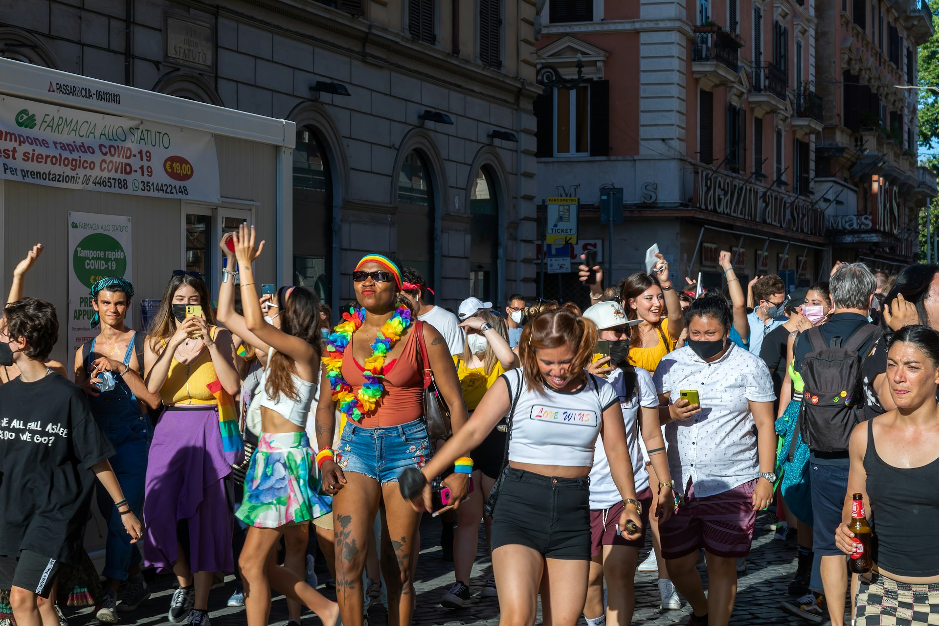 A demonstration for the rights of the LGBTIQ+ community at Rome Pride