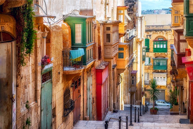 Narrow street in Valletta, the capital of Malta
