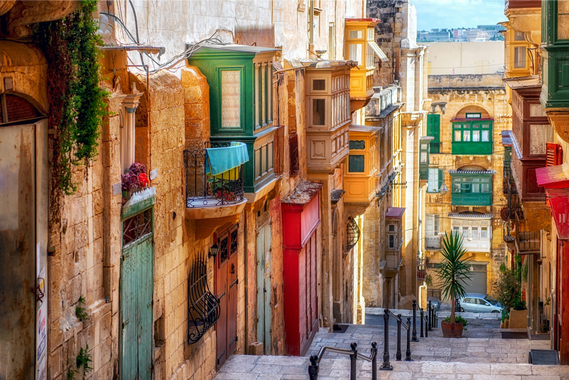 Narrow street in Valletta, the capital of Malta