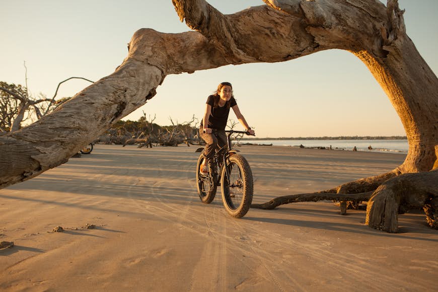morning bike ride on Cumberland Island Beach