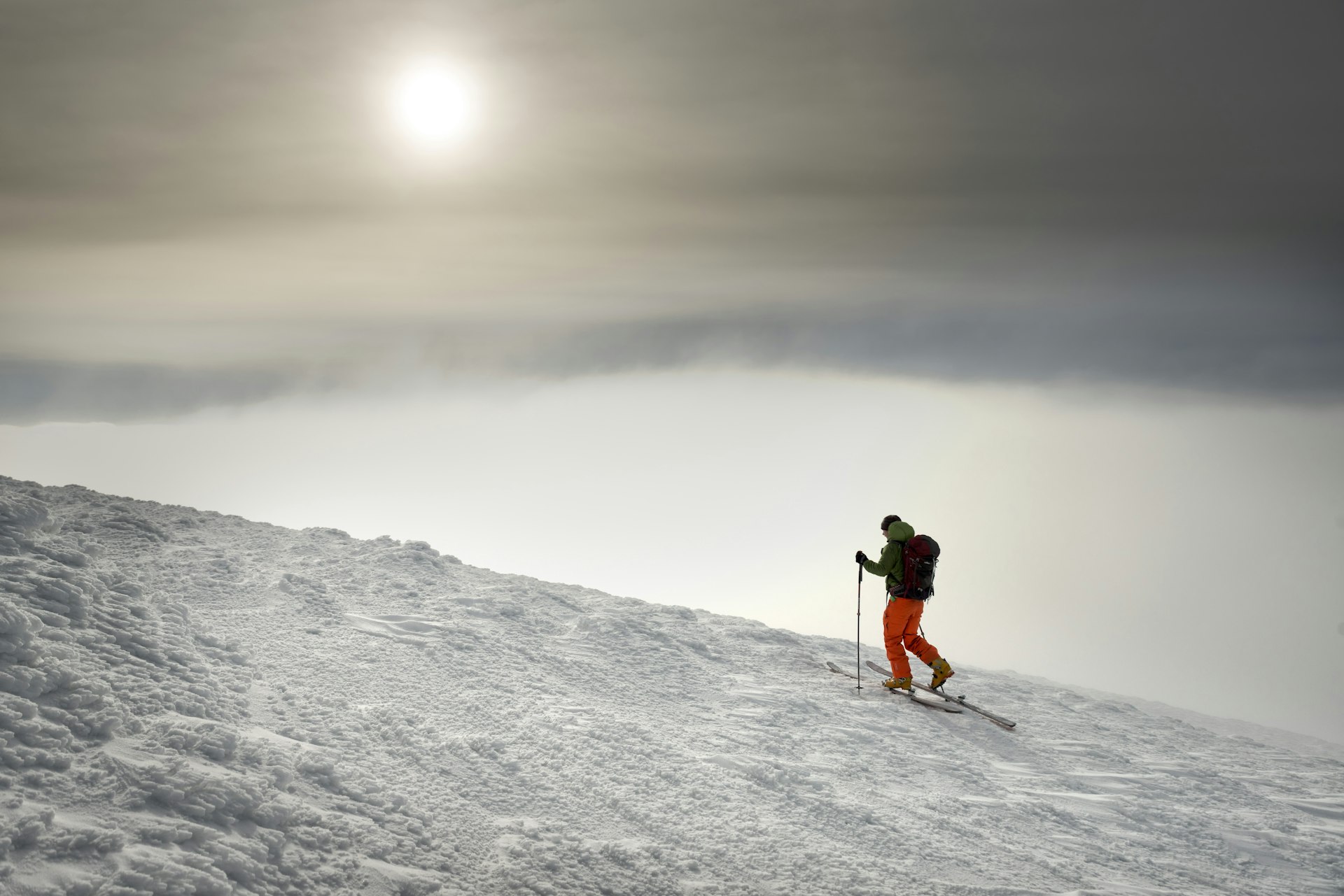 A skier touring the Cairngorms, Scotland