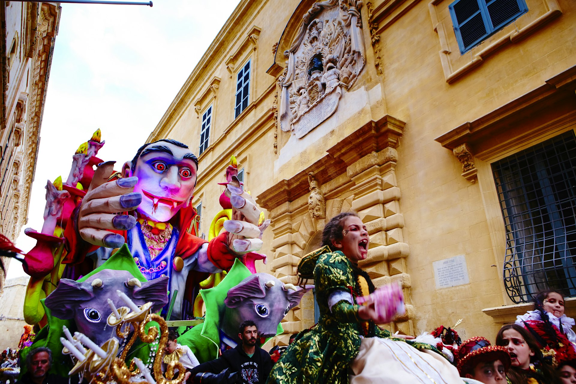 Dracula themed Carnival float in Valletta, Malta