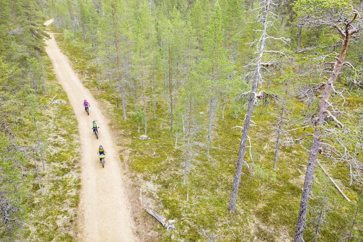 Cycling on electric fat bikes through Urho Kekkonen National Park