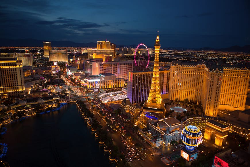 View of Las Vegas strip as seen from the Cosmopolitan.