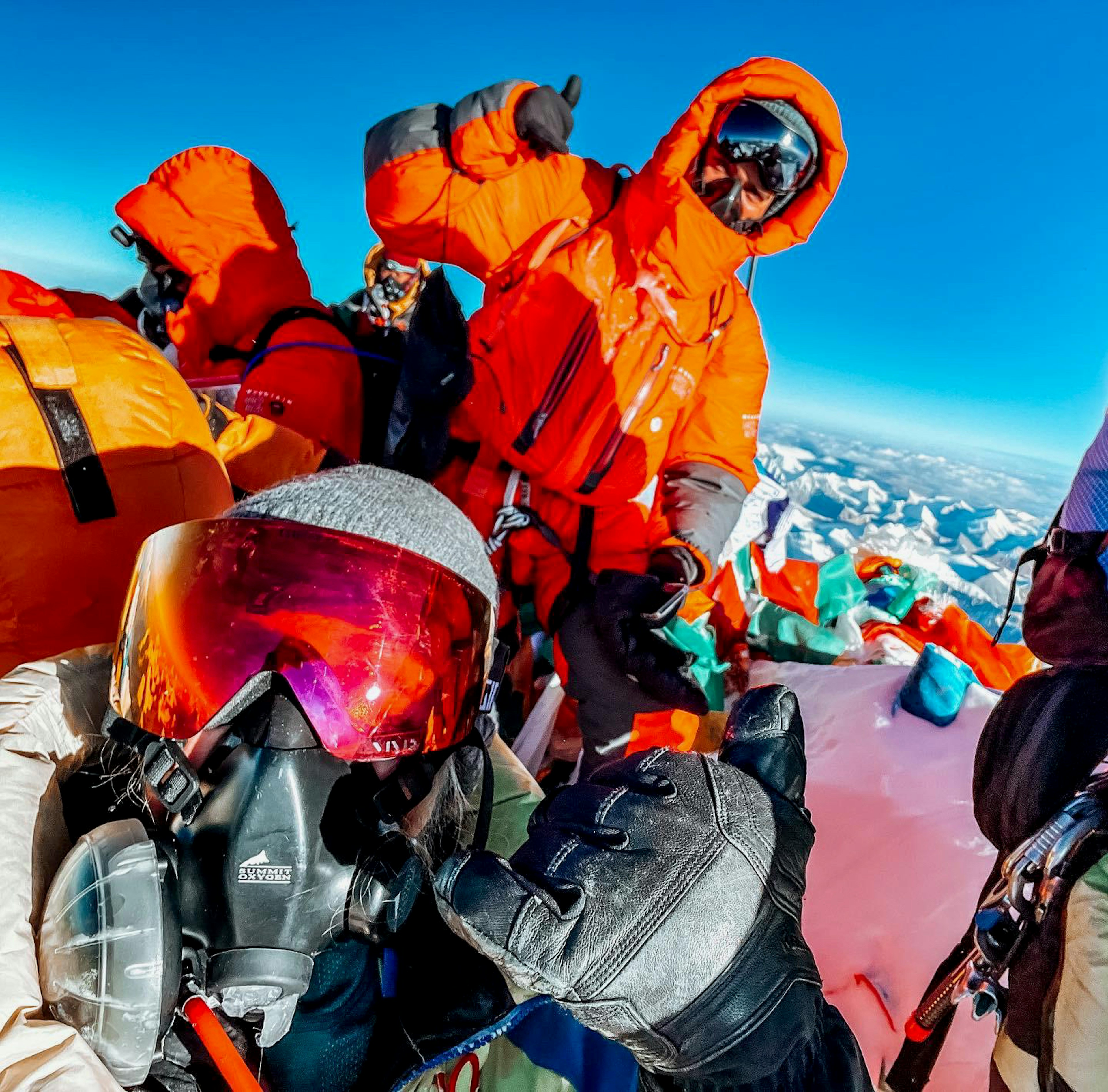 Lucy Westlake on the summit of Everest