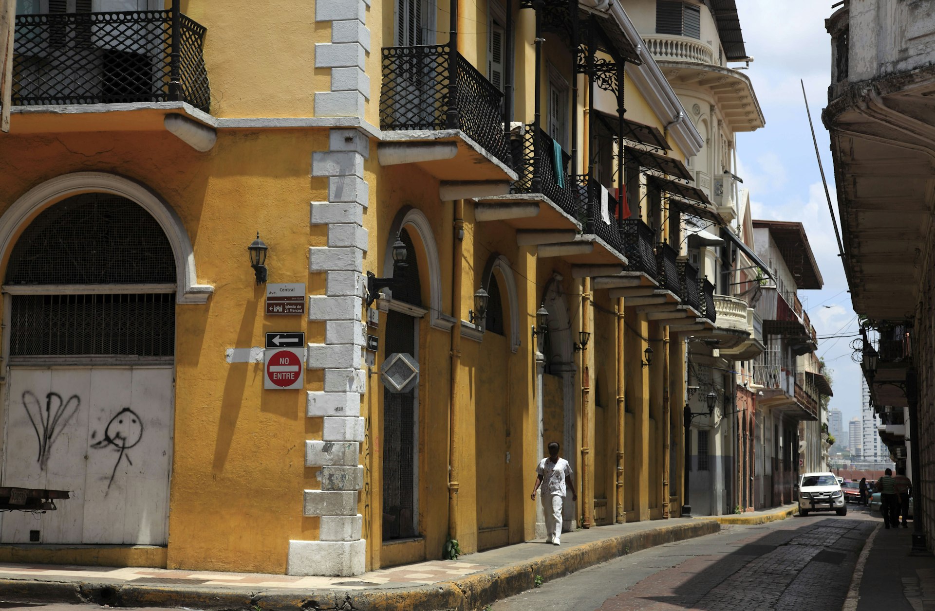 The view of the street of Casco Viejo (Old City)