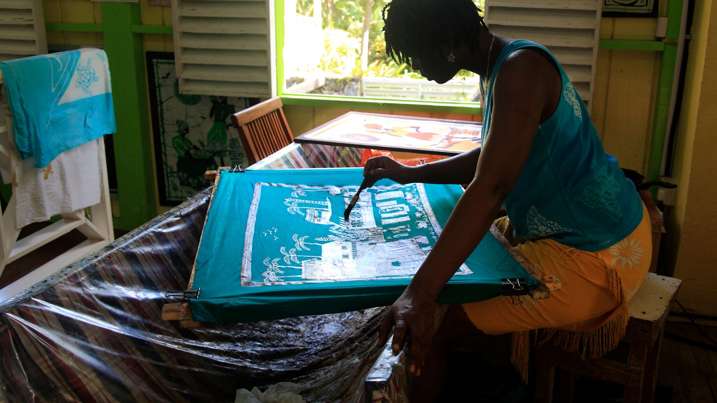 Caribelle Batik Gallery - stock photo
Artist working at the Caribelle Batik Gallery at Romney Manor St.Kitts