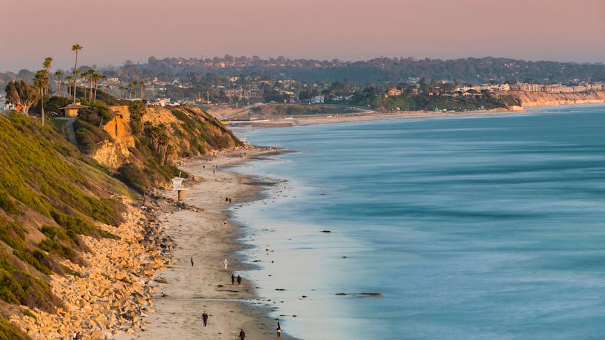 Panoramic view of San Elijo State Beach, Encinitas CA